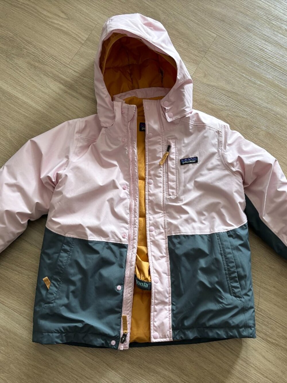 Patagonia Powder Town Insulated Ski Jacket Girls Kids Peaceful Pink Size Medium - Picture 5 of 8